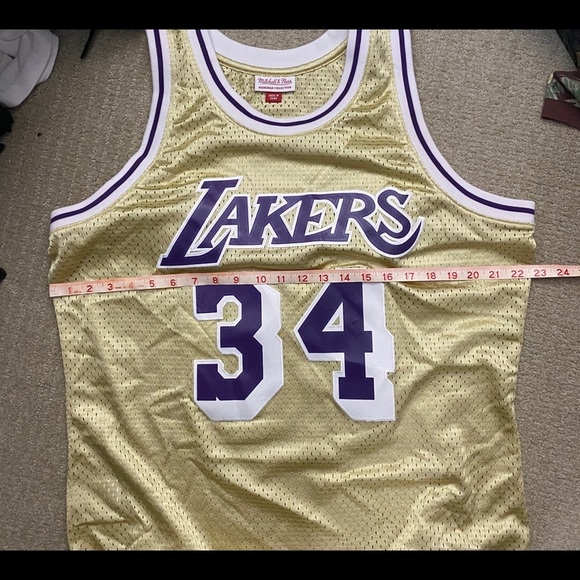 Lakers Shaq O'Neal Swingman 24k Gold Jersey Rare - Picture 8 of 9